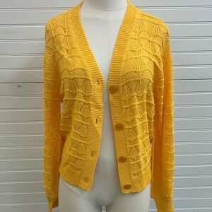 Skies Are Blue Mustard Cardigan